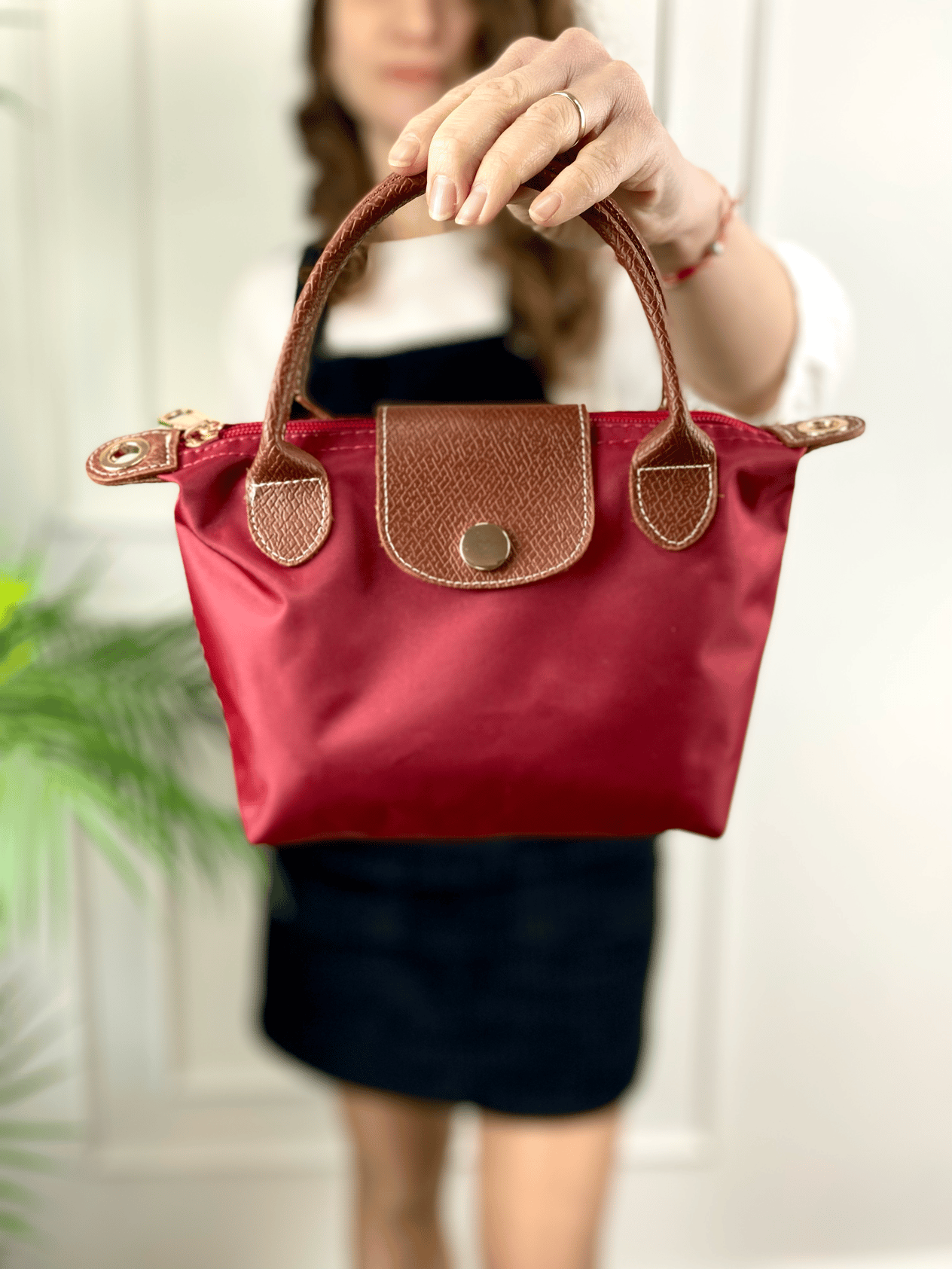Bordo Premium Kalite El ve Omuz Çantası ZOE
