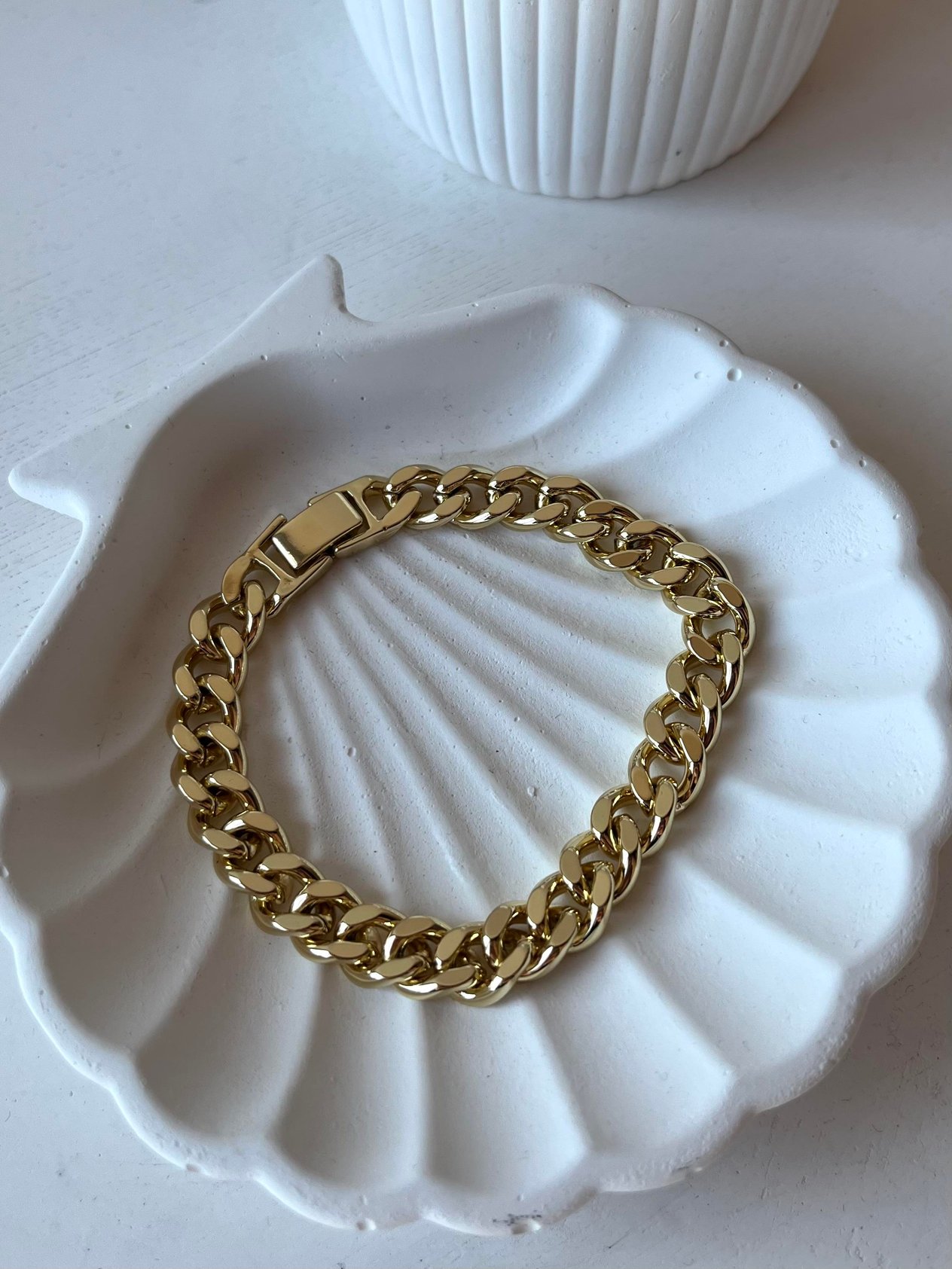 Çelik Bileklik Middle Chain Gold