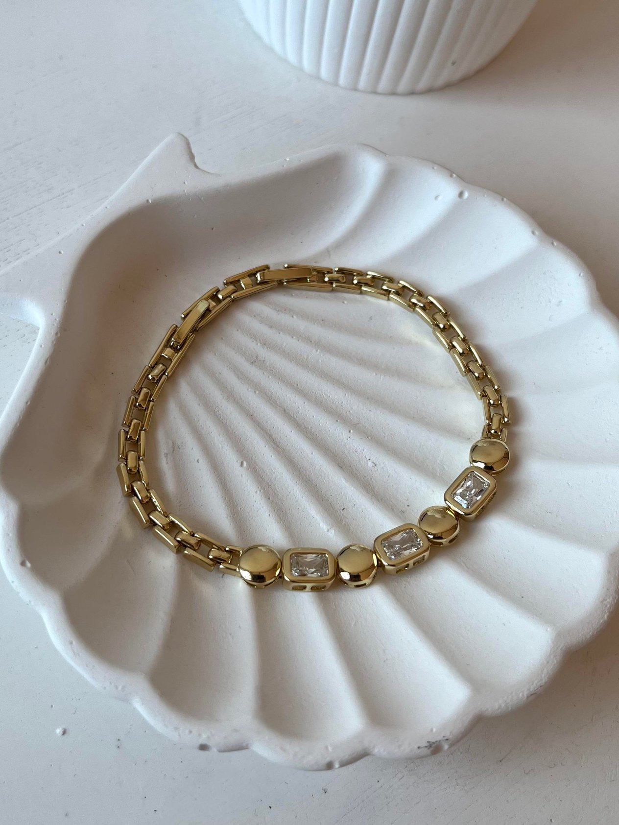 Çelik Bileklik XP Stone Point Gold