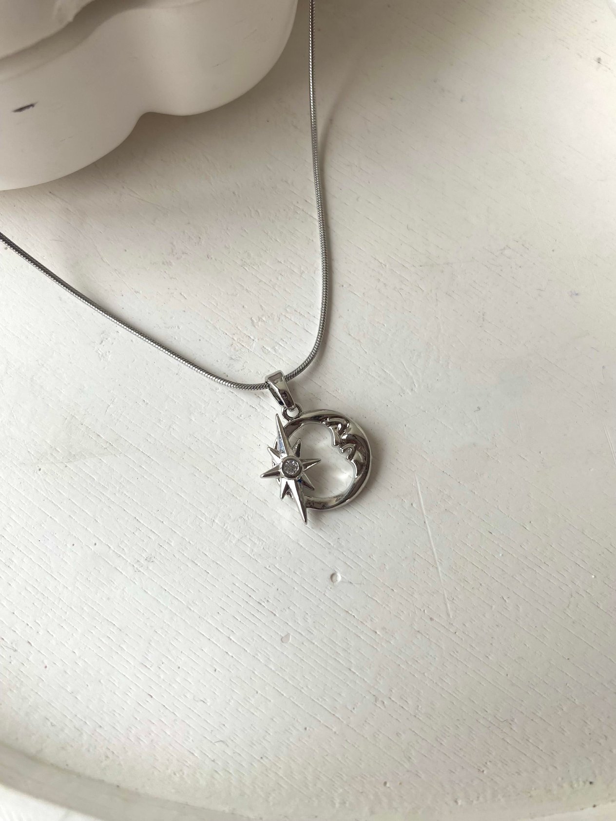 Çelik Sirius Moong Kolye Silver