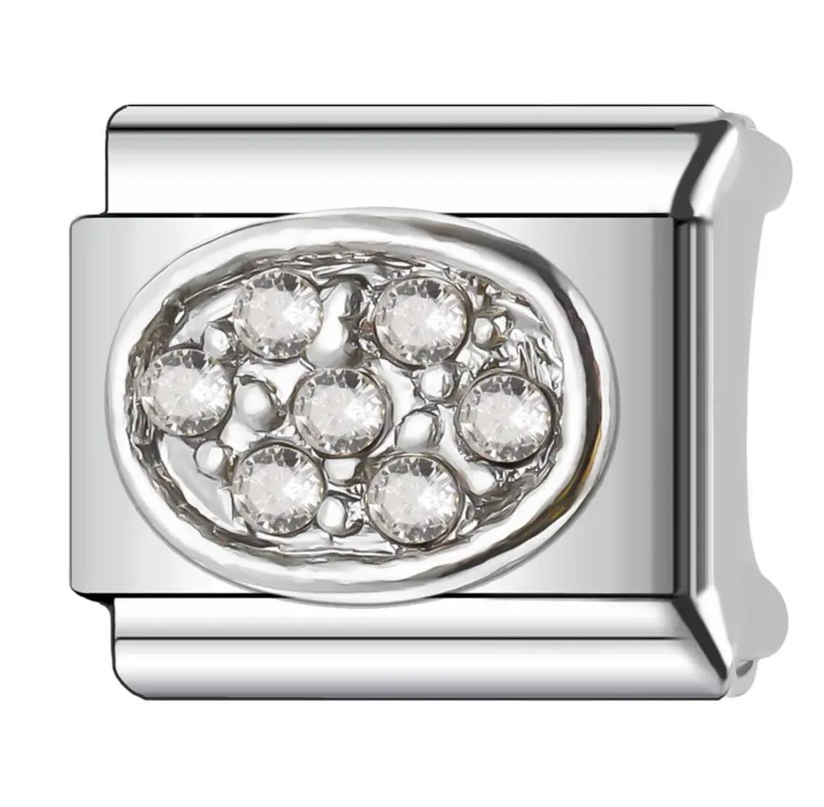 Oval Stras Taş Charm