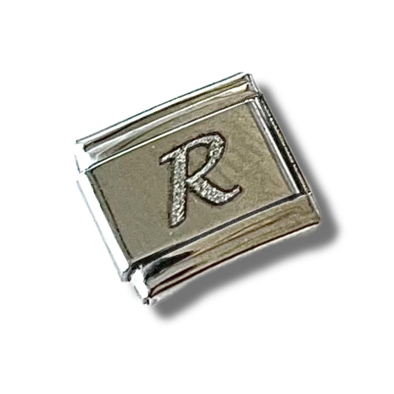 R Harf Charm Lazer Baskı