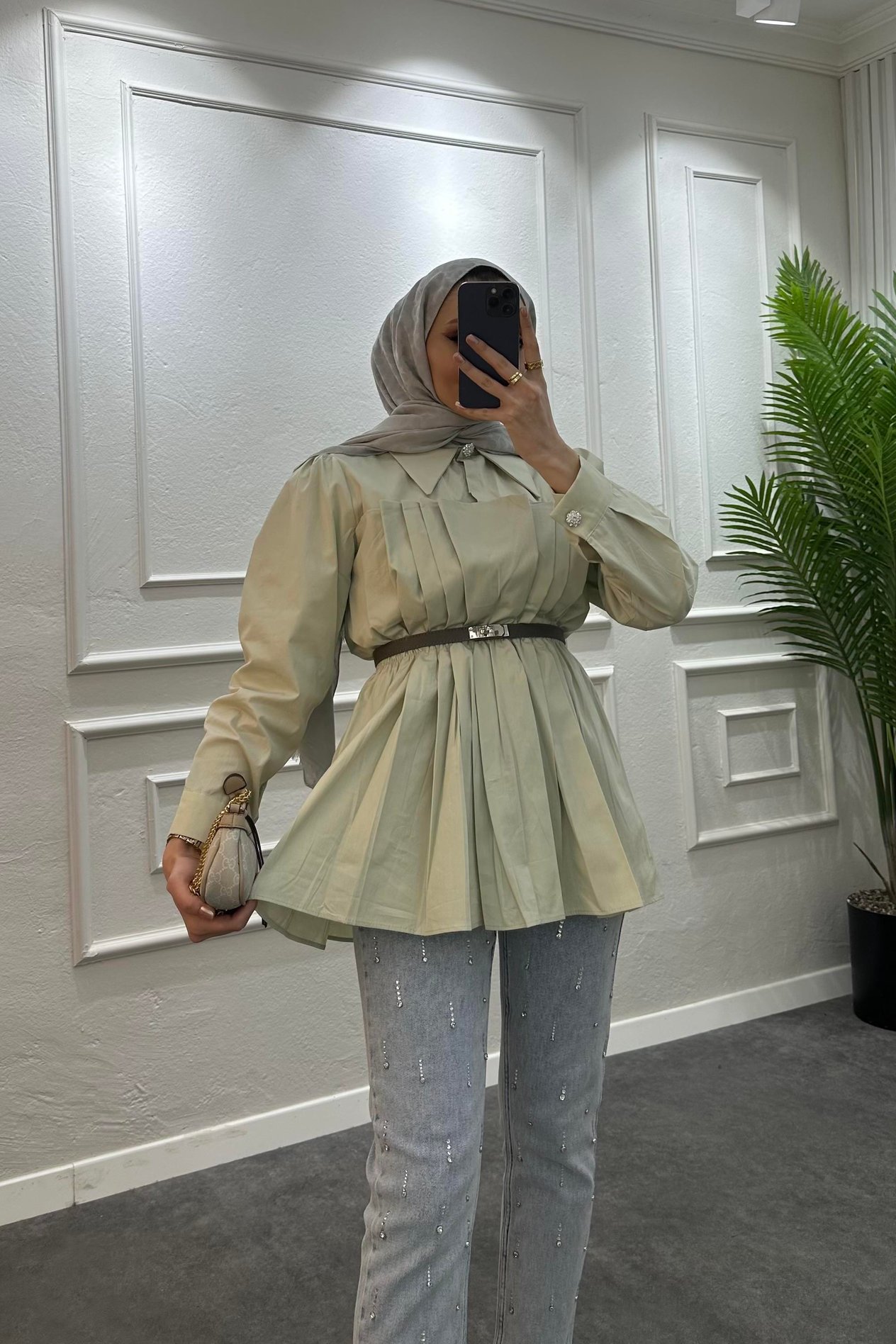 Vera AçıkYeşil Poplin Gömlek