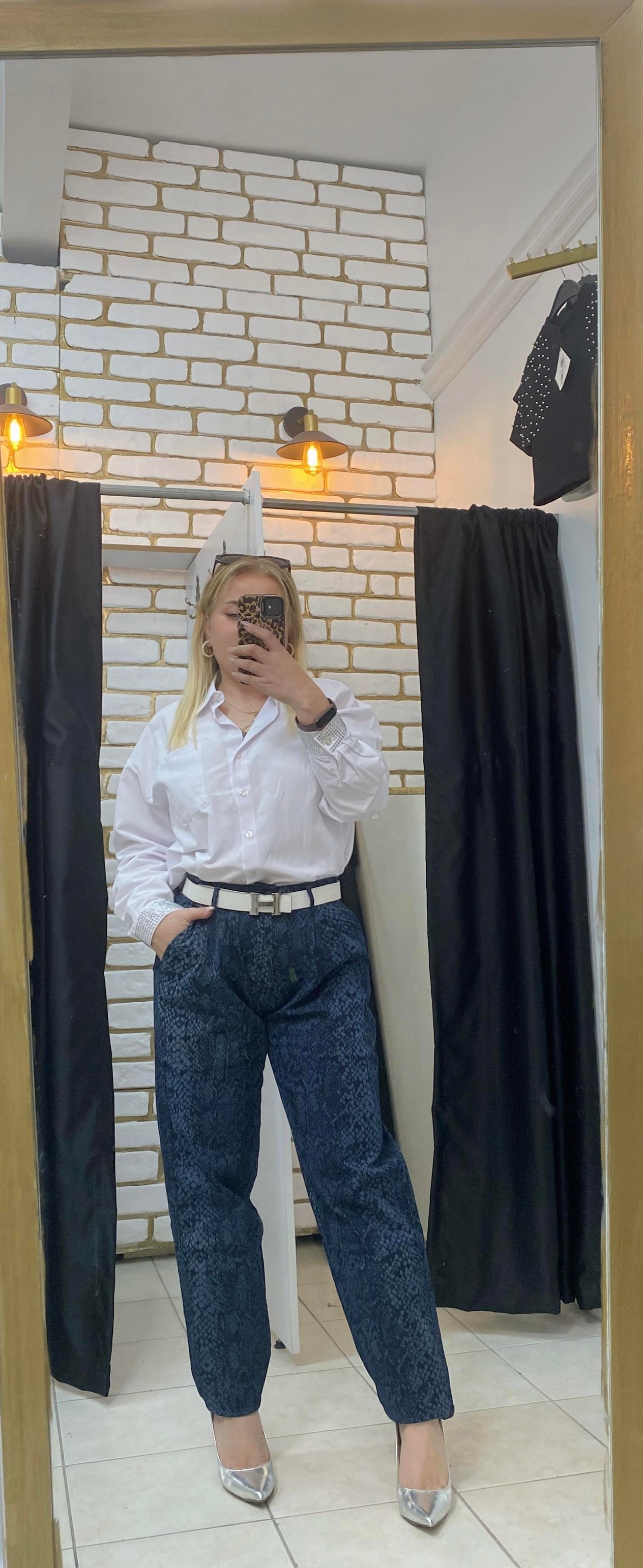 YILAN DESEN LİKRALI KOT PANTOLON