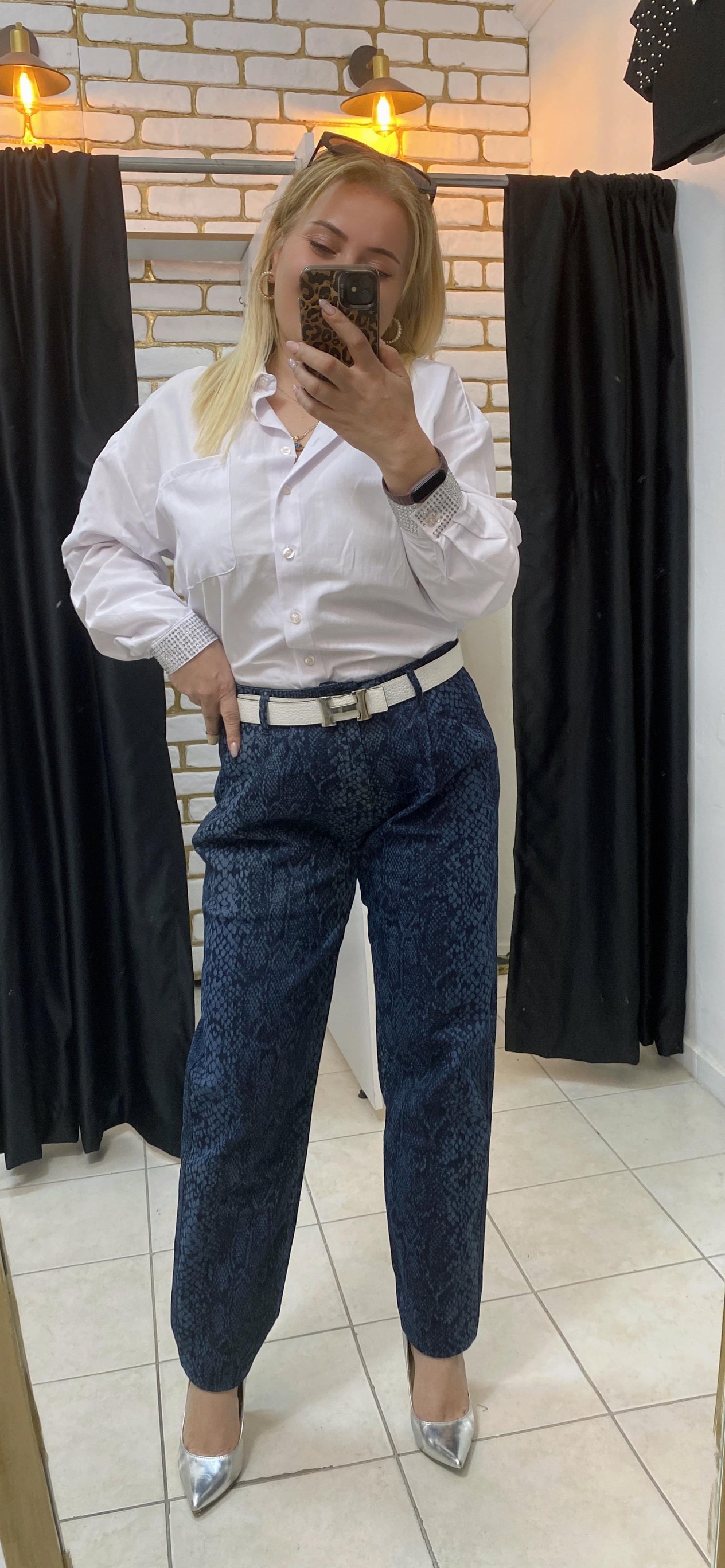 YILAN DESEN LİKRALI KOT PANTOLON