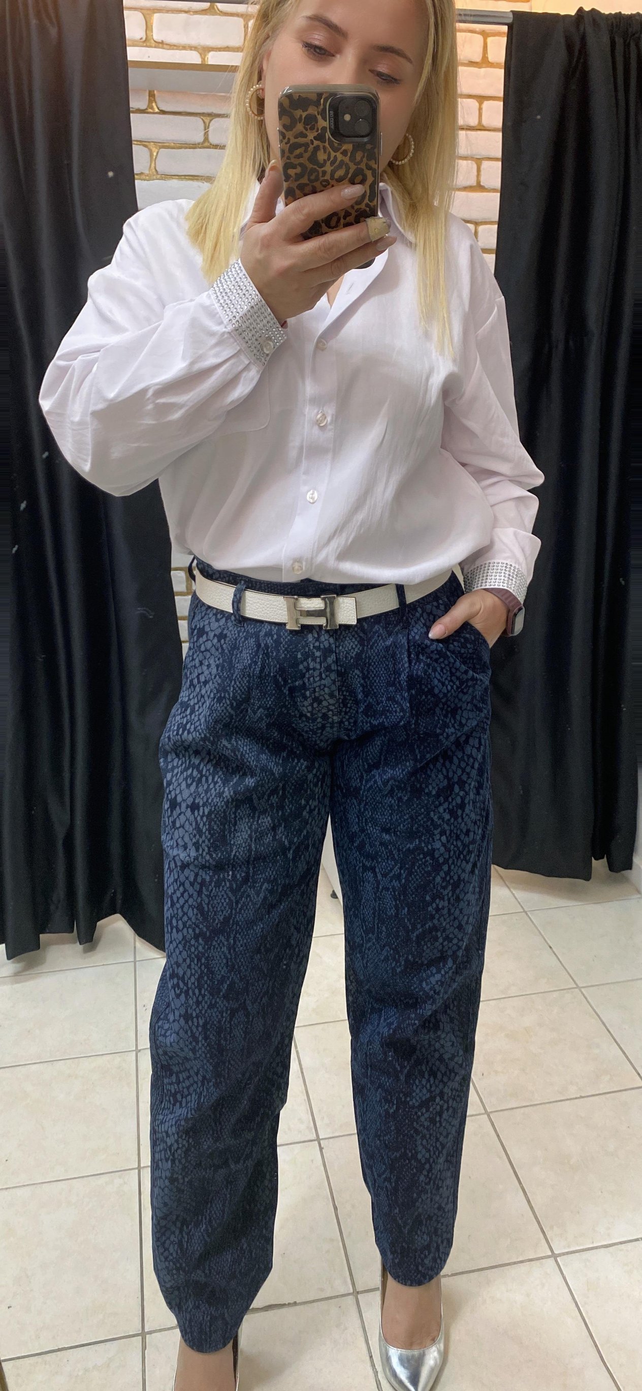 YILAN DESEN LİKRALI KOT PANTOLON