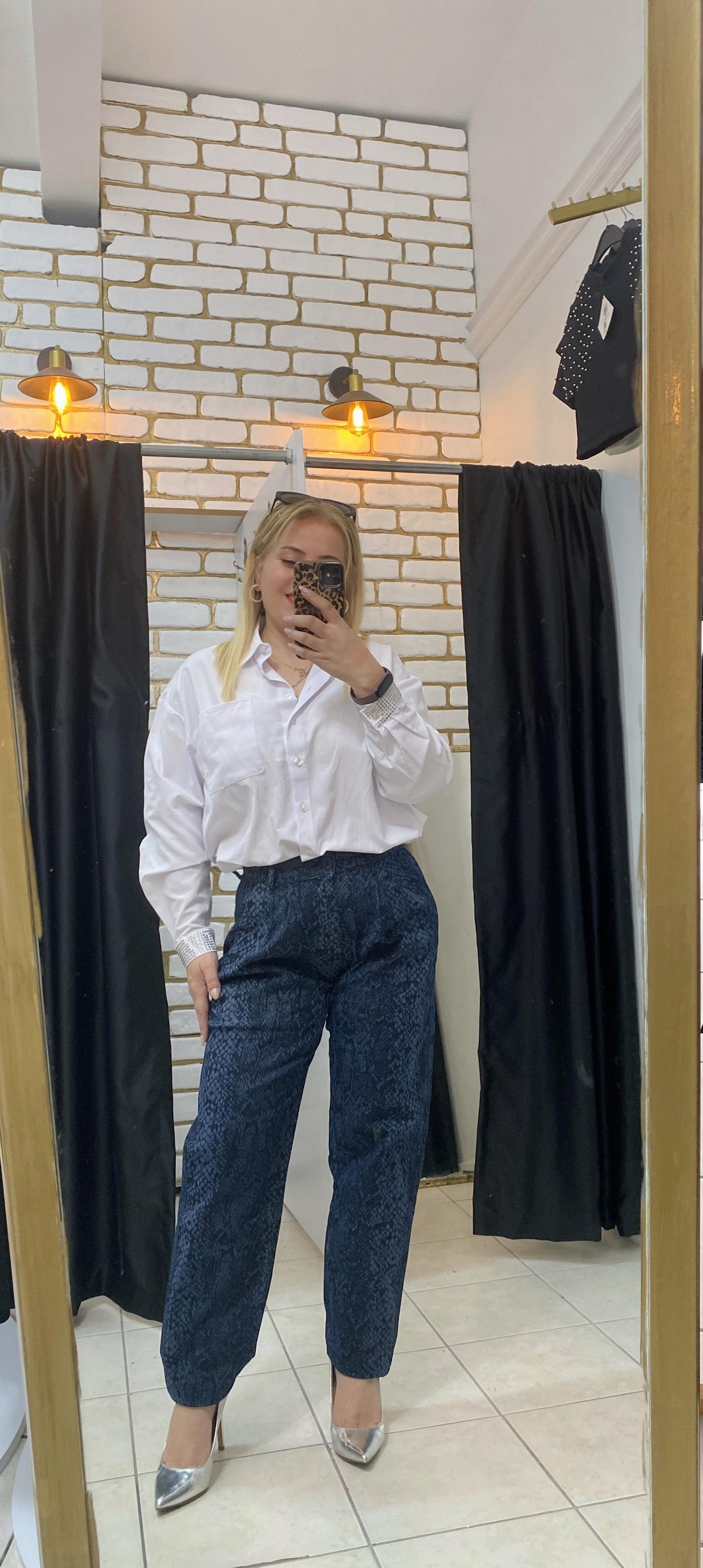 YILAN DESEN LİKRALI KOT PANTOLON