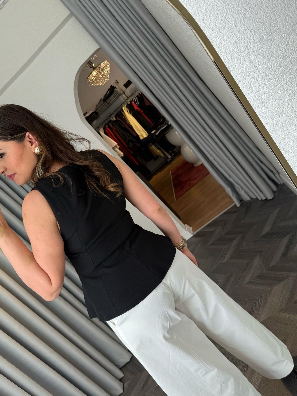 Dilvin Kare Yaka Peplum Top Siyah
