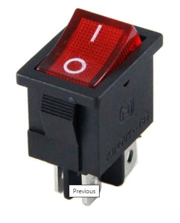 IC-119 Mini Işıklı Anahtar 4P KCD1-4-201N - 2 Li Paket Halinde