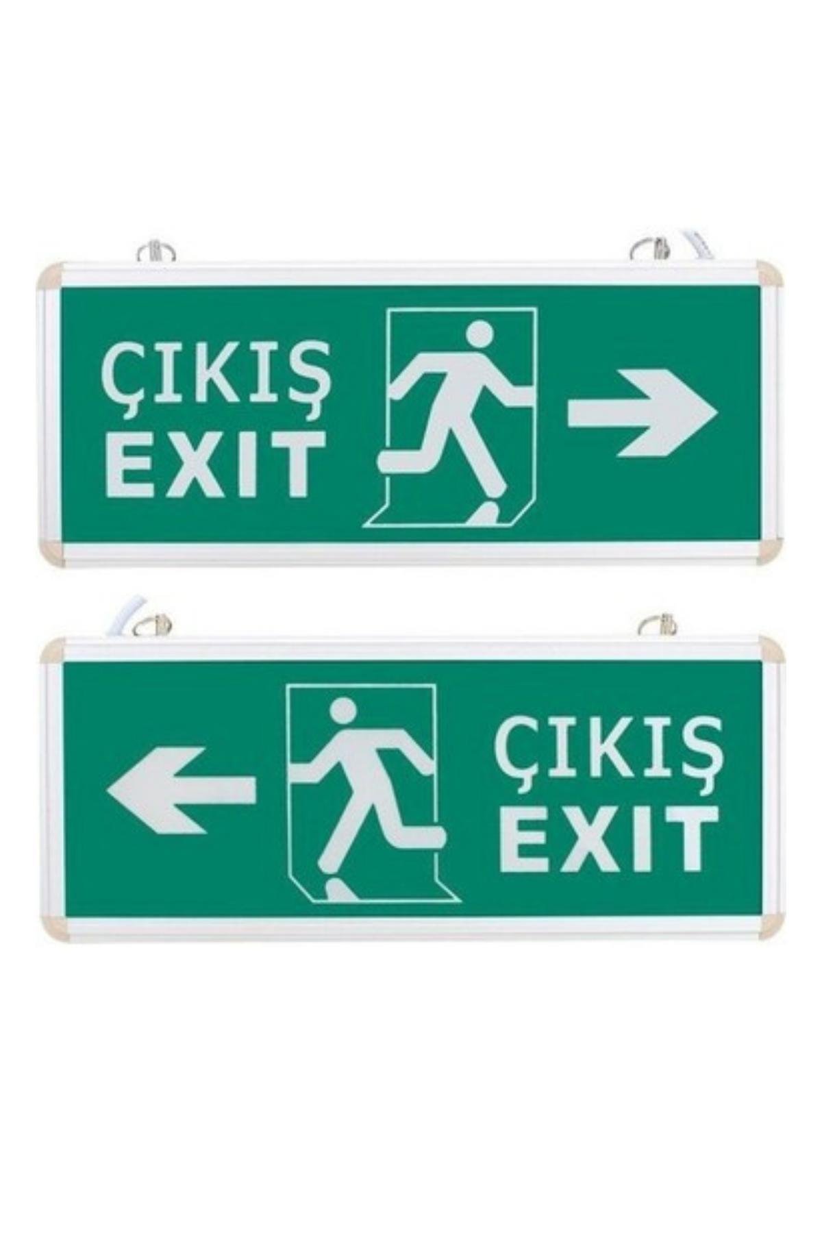 Acil Çıkış Exit Tabela Sağ Sol Yön Armatür Ledli 3 Saat Akülü