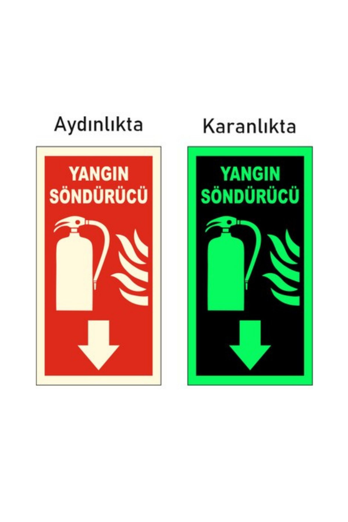 Yangın Söndürme Tüpü Levhası Fotolümenli Fosforlu