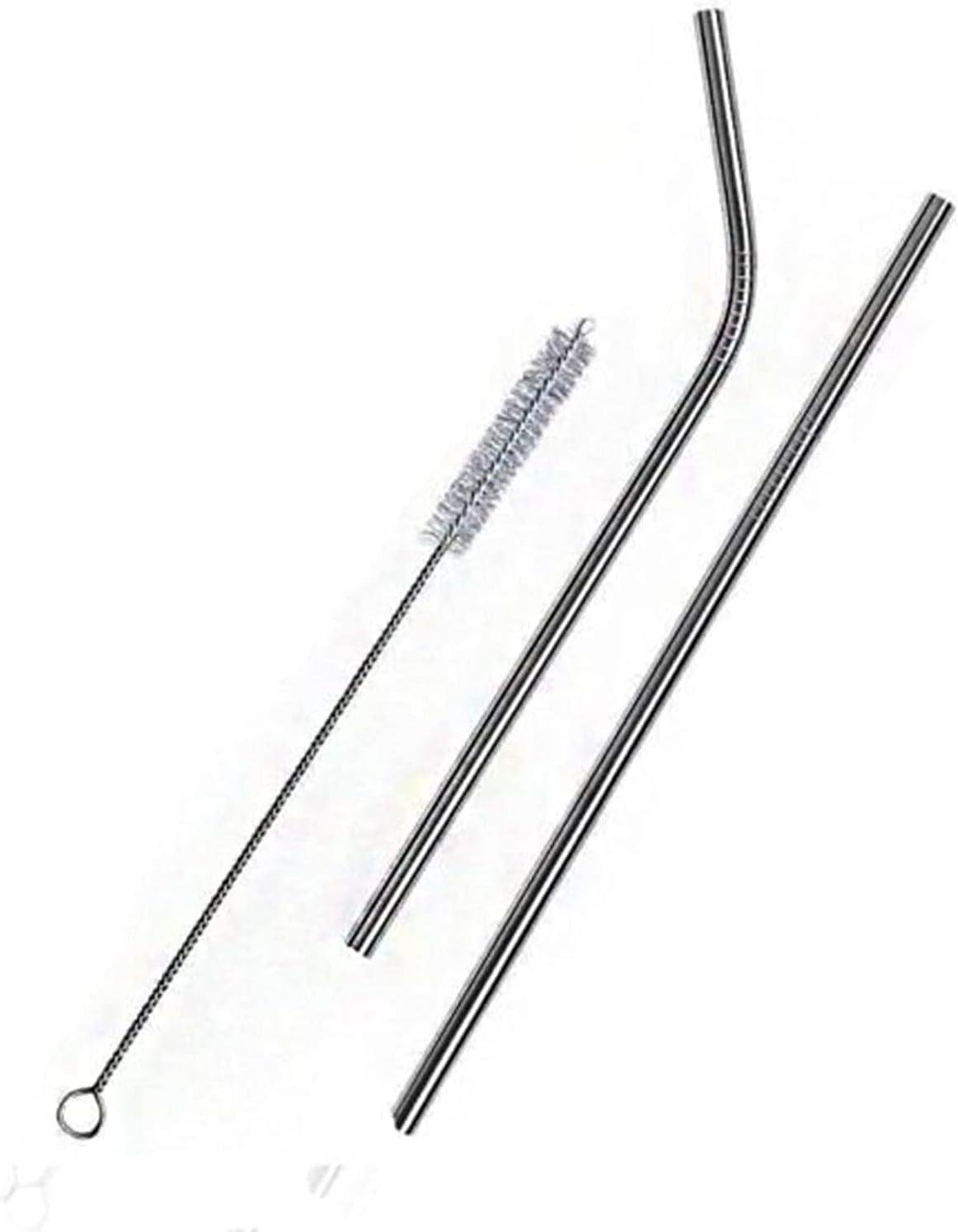 2'Li Paslanmaz Çelik Pipet, Temizleme Fırçası, Metal Pipet