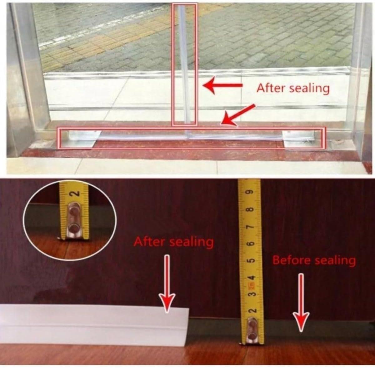 3 Metre Cam Balkon Pencere Kapı Altı Yapışkanlı Rüzgar Önleyici Rüzgar Kesici Şerit Bant Toz Lastiği