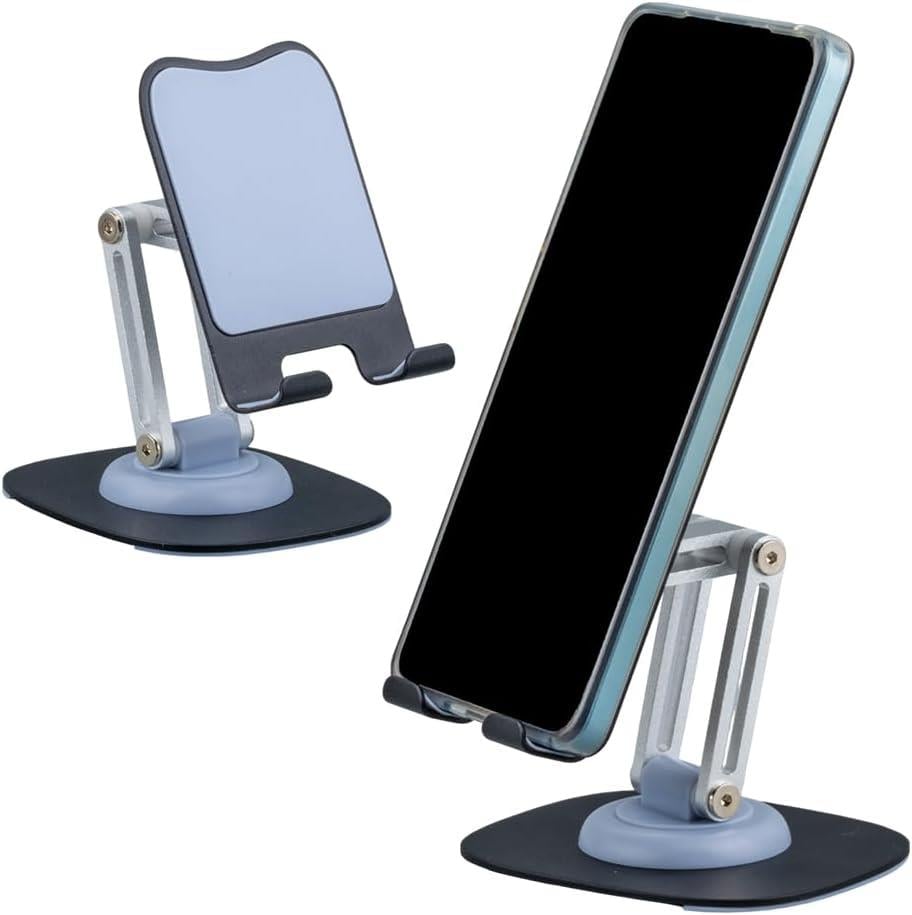 360 Derece Döner Telefon ve Tablet Tutucu Alüminyum Stand, Ayarlanabilir Yükseklik, Ayarlanabilir Pozisyon, Dayanıklı ve Hafif
