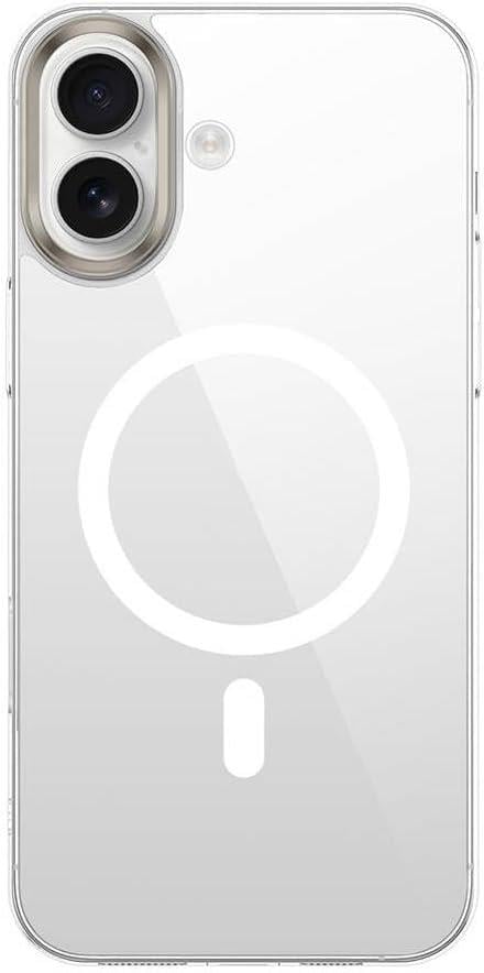 Apple İle Uyumlu iPhone 16 Kılıf Magsafe Şarj Özellikli Şeffaf Cam Arka Yüzey ZORE G-Glass Kapak Şeffaf