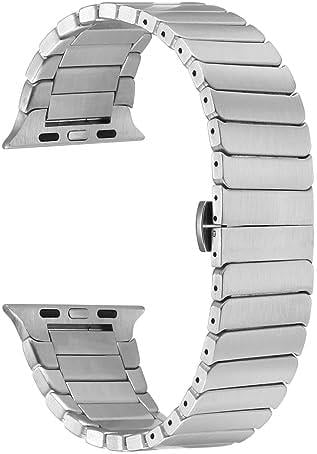 ​​​Apple İle Uyumlu Watch Ultra 42/44/49mm Kordon KRD-79 Metal Strap Kayış Gri