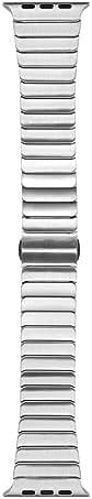 ​​​Apple İle Uyumlu Watch Ultra 42/44/49mm Kordon KRD-79 Metal Strap Kayış Gri