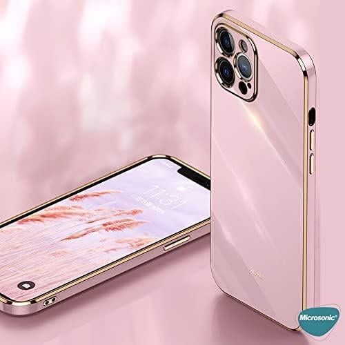Apple iPhone 12 için Kılıf Olive Plated Pembe [iPhone 12 ile Uyumlu Kılıf - Pembe]