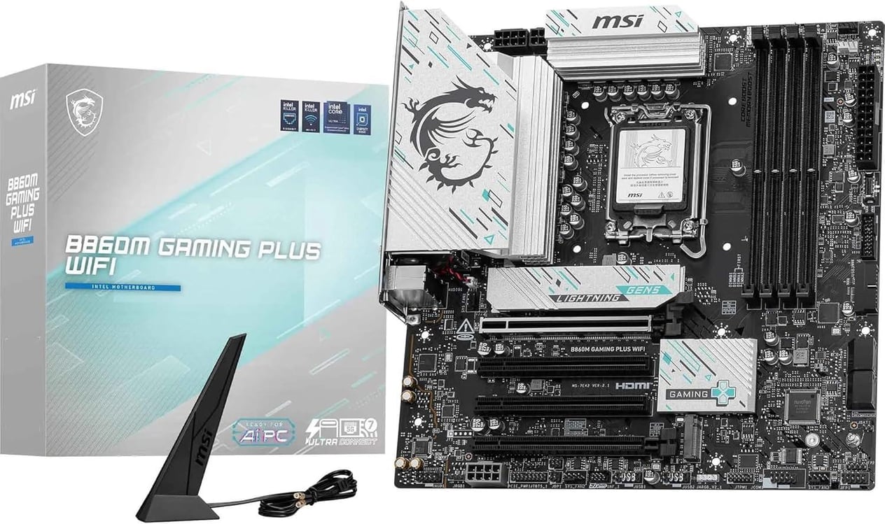 B860M GAMING PLUS WIFI SOKET 1851 DDR5 8600MHZ(OC) 3xM.2 1x TB4 HDMI DISPLAY 5G LAN WIFI 7 mATX