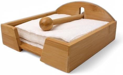 Bambu Lüks Peçetelik Kare, Rüzgar Koruma Aparatlı Doğal Bambu Peçetelik – Şık ve Dayanıklı Tasarım (18cm x 18cm x 5cm)