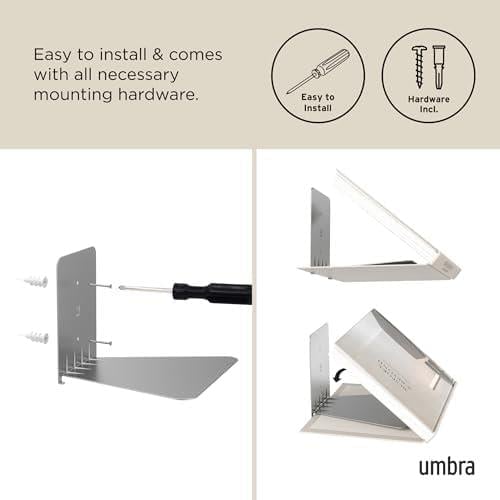 Conceal Floating Kitaplık, Büyük, Gümüş, 3'lü Set