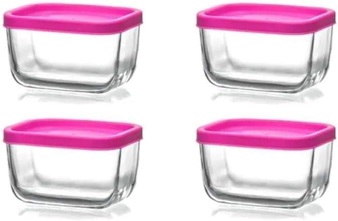 Cube Saklama Kabı, Cam, 270 cc, 4 Adet