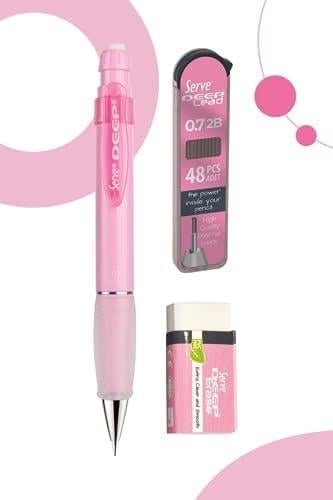 DEEP VERSATİL KALEM & DEEP SILGI & DEEP KALEM UCU MIN 0,7MM 3 LU SET SEKER PEMBE