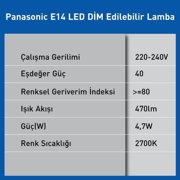 E14 LED Dim Lamba 4,7W 470LM 2700K