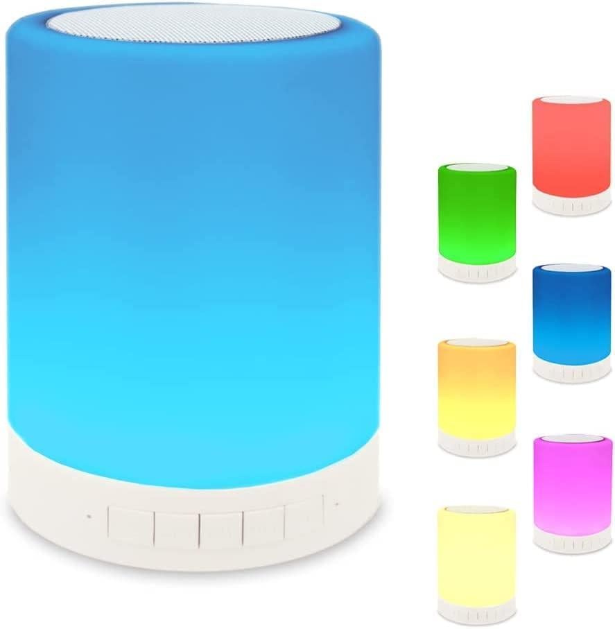 Gece Lambası Dokunmatik Lamba Renkli Led Işık Bluetooth Hoparlör Usb Şarj Kablosuz Speaker