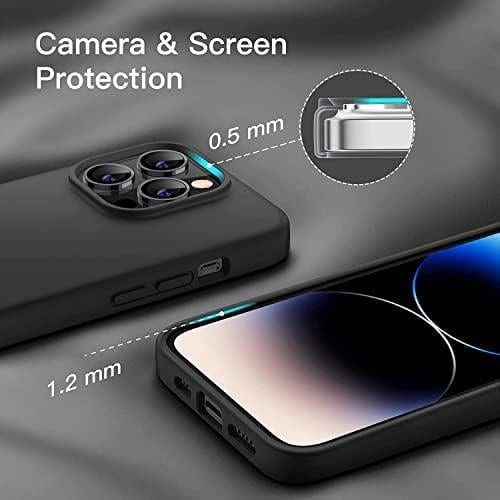 GİYİM & AKSESUAR İPhone 14 PRO MAX Kılıf 6.7’ İçi Kadife Lansman Silikon Kılıf Şok Emici Full Kasa Koruma Sağlayan Kılıf - Liquid Silicone Case Compatible with iPhone 14 PRO MAX 6.7 inch Gel Rubber Full Body Protection Cover Case Drop Protection Case (Siy