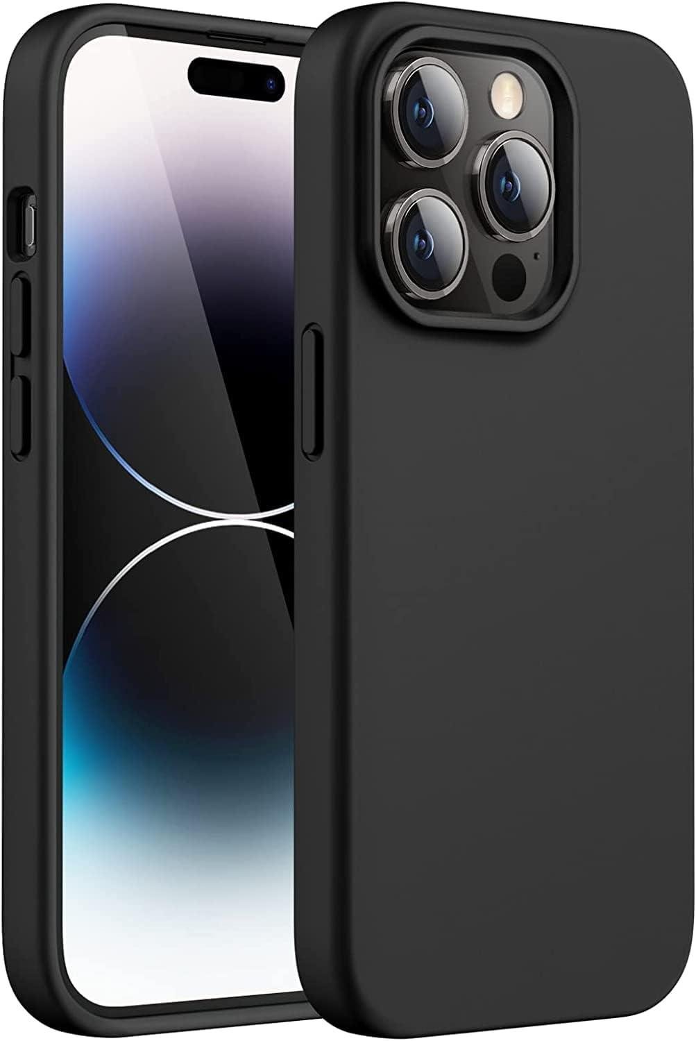 GİYİM & AKSESUAR İPhone 14 PRO MAX Kılıf 6.7’ İçi Kadife Lansman Silikon Kılıf Şok Emici Full Kasa Koruma Sağlayan Kılıf - Liquid Silicone Case Compatible with iPhone 14 PRO MAX 6.7 inch Gel Rubber Full Body Protection Cover Case Drop Protection Case (Siy