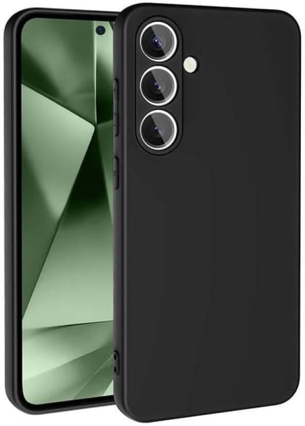 GİYİM & AKSESUAR Samsung Galaxy S24 FE (6.7) inç ile uyumlu içi kadife kamera korumalı lansman Silikon kılıf ince yapılı tam koruma sağlayan Kamera Korumalı Kılıf (Siyah)