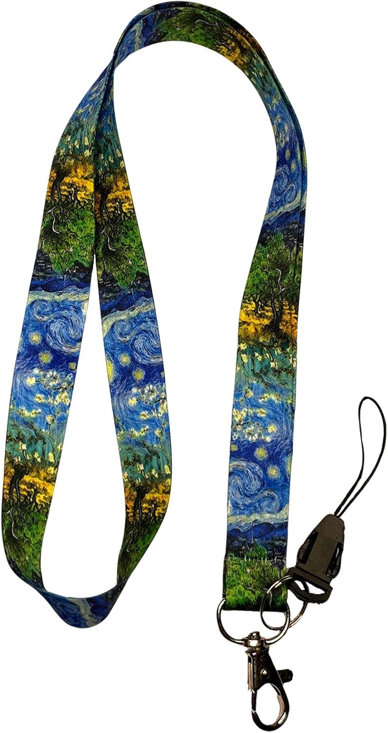 Gogh Yıldızlı Badem Ağacı Boyun ipi Telefon Askısı