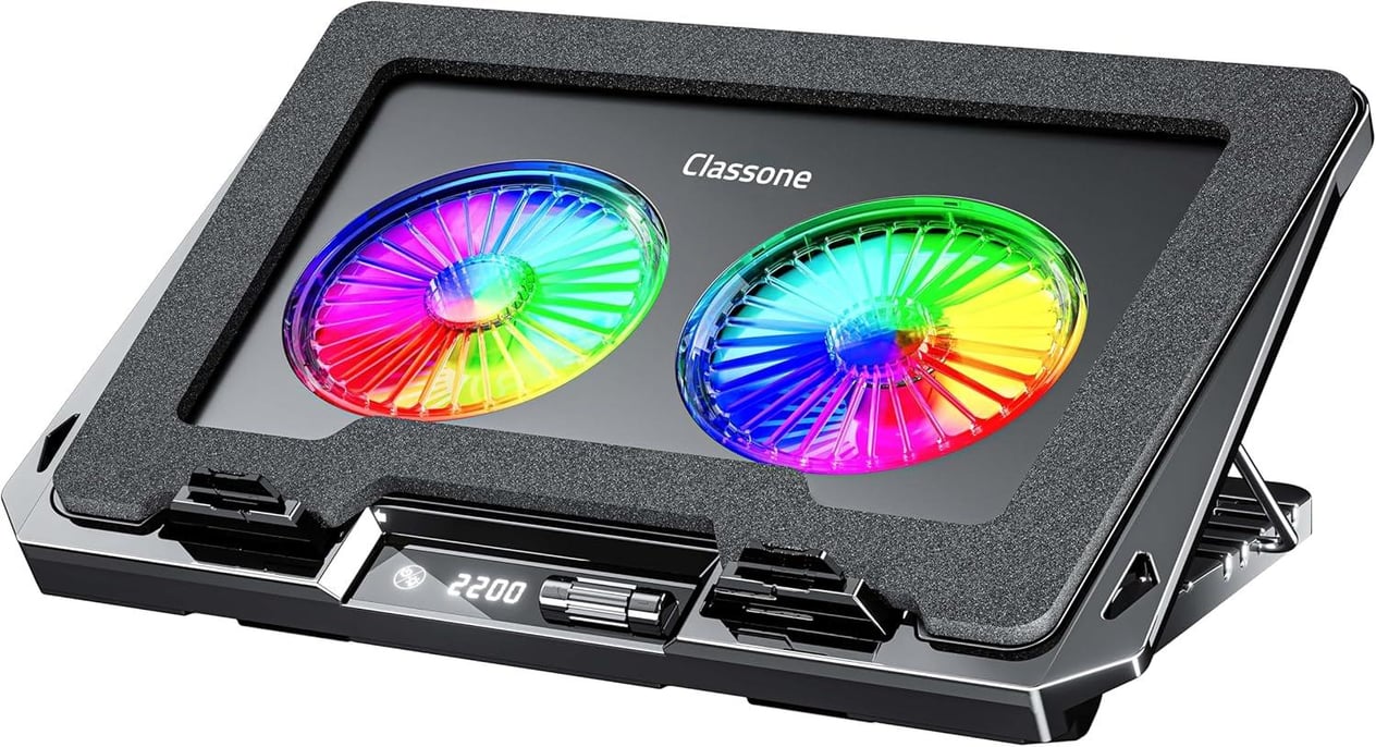 GT102 Gaming Laptop Soğutucu, 2200rpm, Rgb Işıklı, Led Display, Notebook Soğutucu Stand