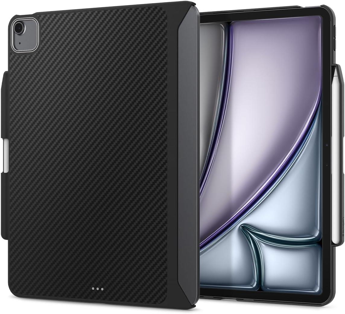 iPad Air 13" M3 (2025) / M2 (2024) Kılıf Enzo Aramid OneTap Metal Ring MagFit Black - ACS07670