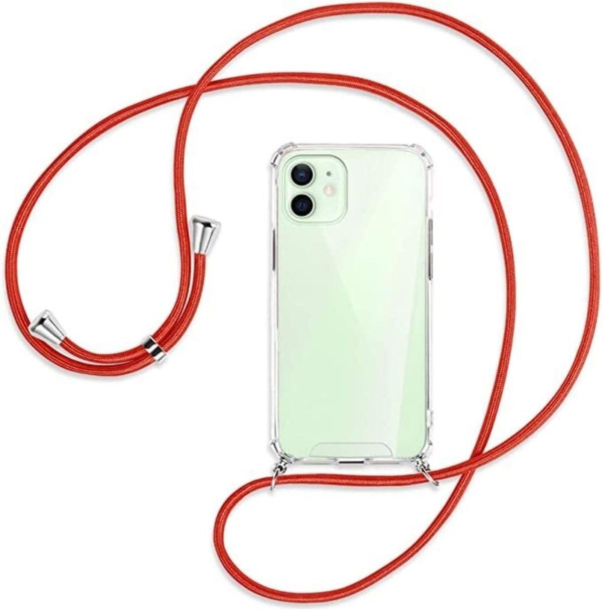 İphone 12 Uyumlu Kılıf Boyun Omuz Askılı Ipli Anti Şok Köşe Korumalı Şeffaf Silikon Kmp