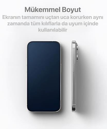 iphone 15 PRO MAX için SuperGlass Ekstra Kalınlaştırılmış Güçlü Ekran Koruyucu Kırılmaz Temperli Cam Koruma Parmak izi Tutmayan Oleofobik Yüzey (SuperGlass, 15 PRO MAX)