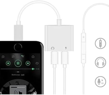 iPhone ile uyumlu Lightning 2in1 Şarj Kulaklık Dönüştürücü Jack Adaptör Şarj Çoğaltıcı Splitter şarj çıkışı çoğaltıcı NO 160
