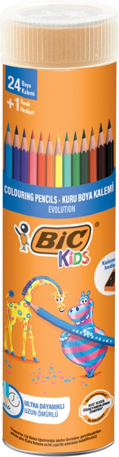 Kids Evolution Kuru Boya Kalemi 25'li Metal Tüp , Kıymık Oluşturmaz, Çiğnemeye Karşı Dayanıklı, Kolay Açılır