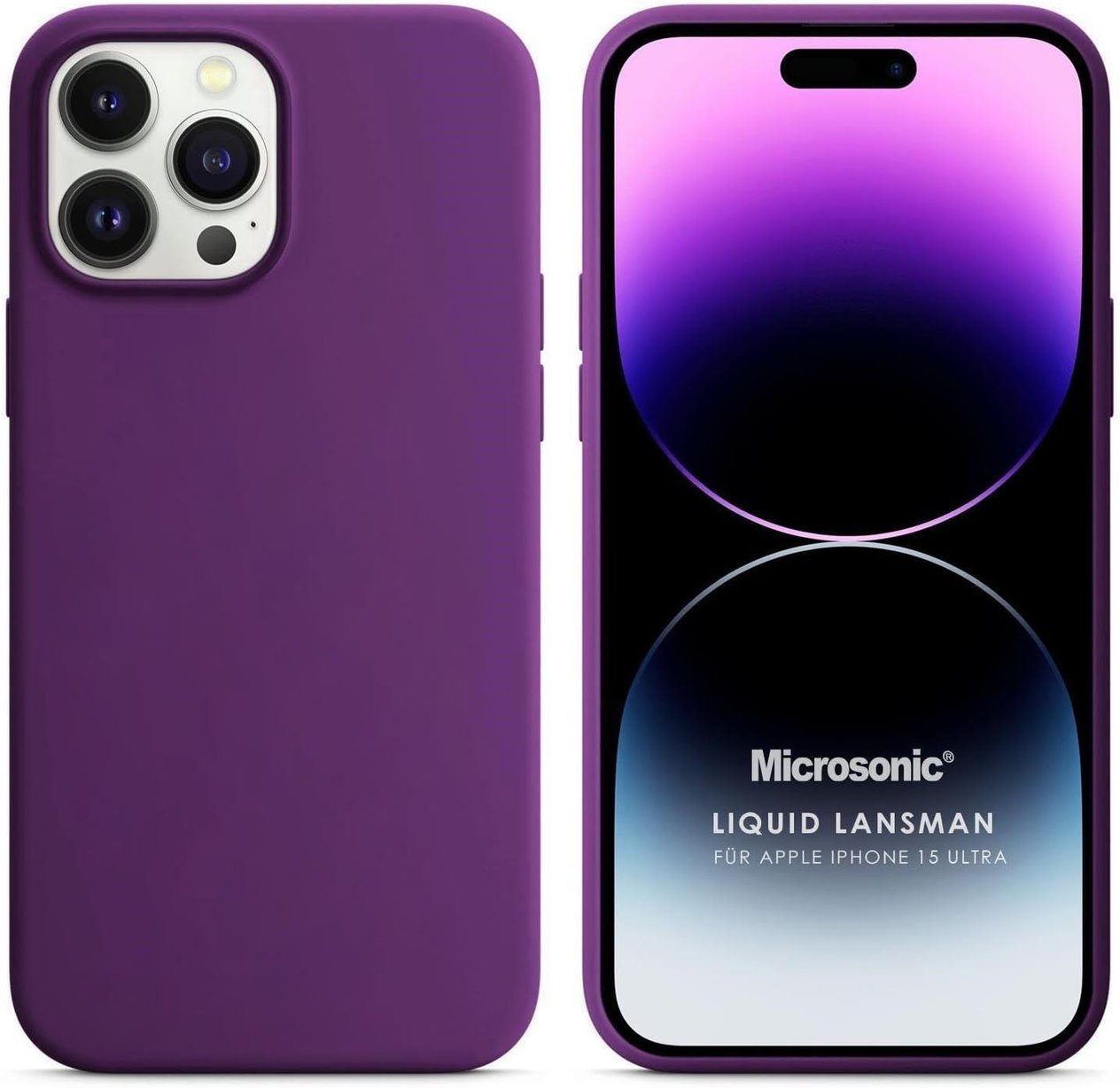 Kılıf Apple iPhone 15 Pro için Liquid Lansman Silikon Mor [iPhone 15 Pro ile Uyumlu Kılıf - Mor]