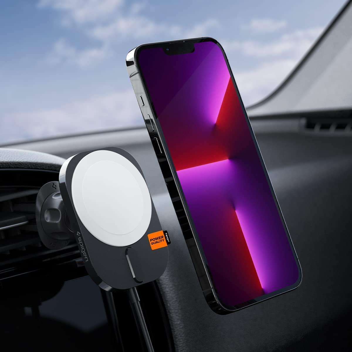 MagFit Air Vent Araç içi Telefon Tutucu + Manyetik Kablosuz Şarj Cihazı iPhone için MagSafe özellikli OneTap Pro 3 ITM12W - ACP03694