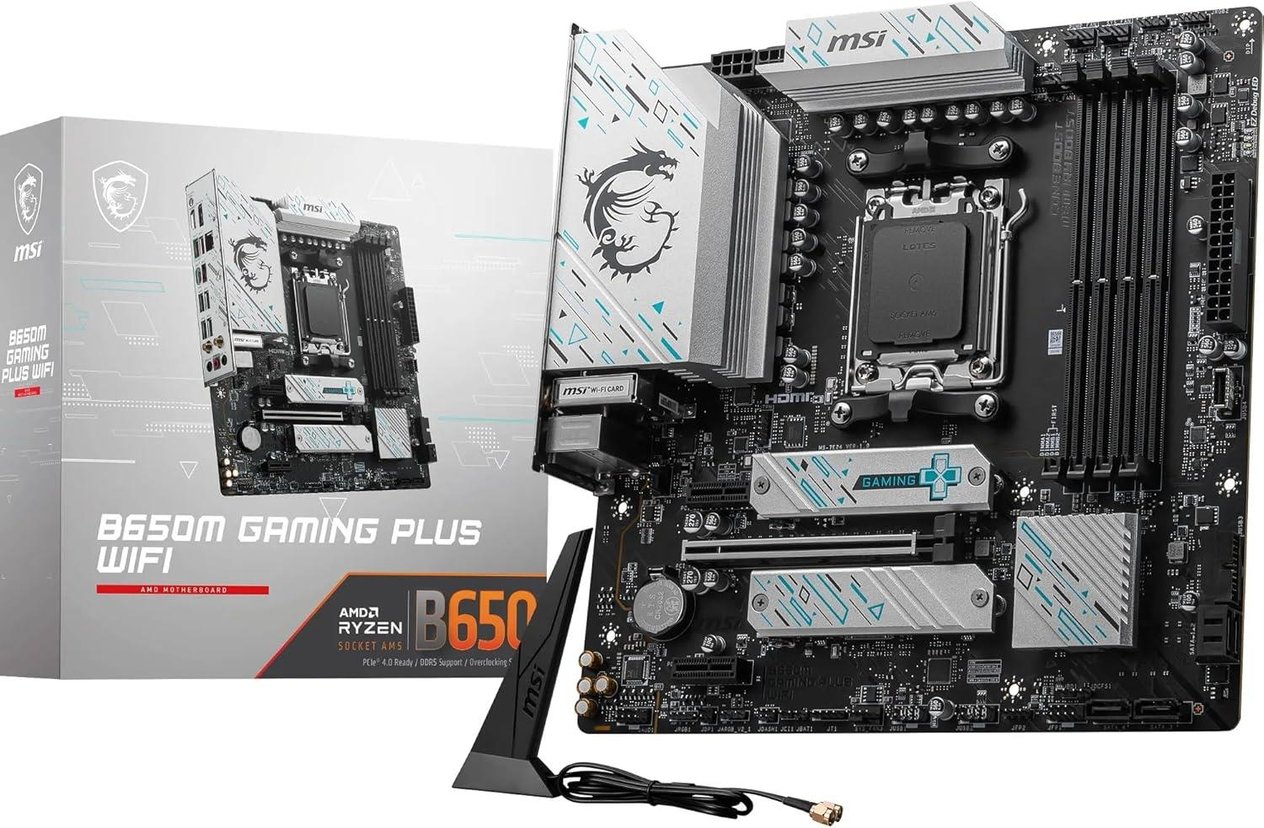 MB B650M GAMING PLUS WIFI AM5 DDR5 7200MHZ(OC) HDMI DP M.2 USB3.2 2.5G LAN WI-FI 6E mATX