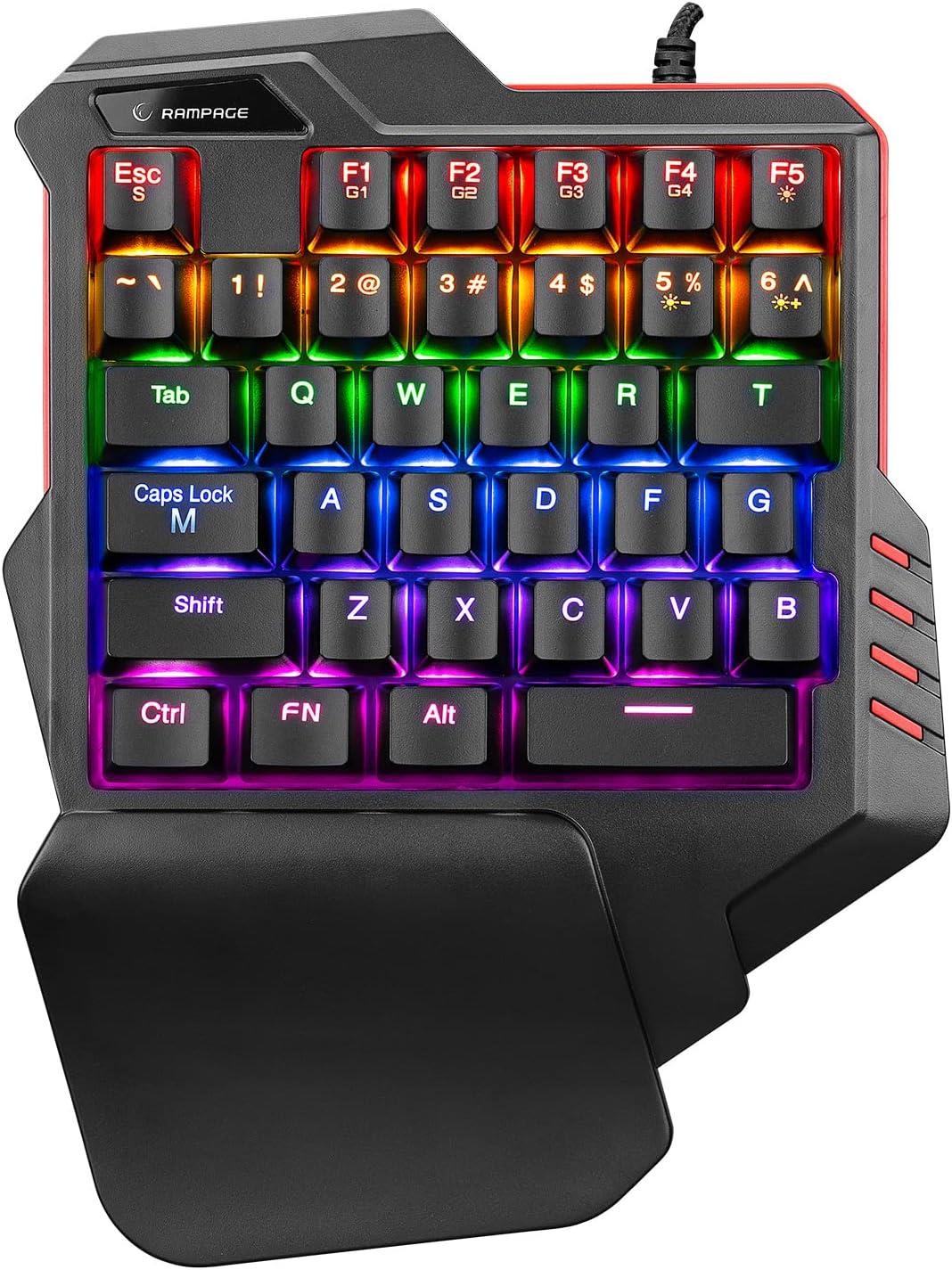 MIRACLE K1 Siyah USB Led Işıklı Q 35 Tuşlu Multimedya Mini Gaming Oyuncu Klavyesi