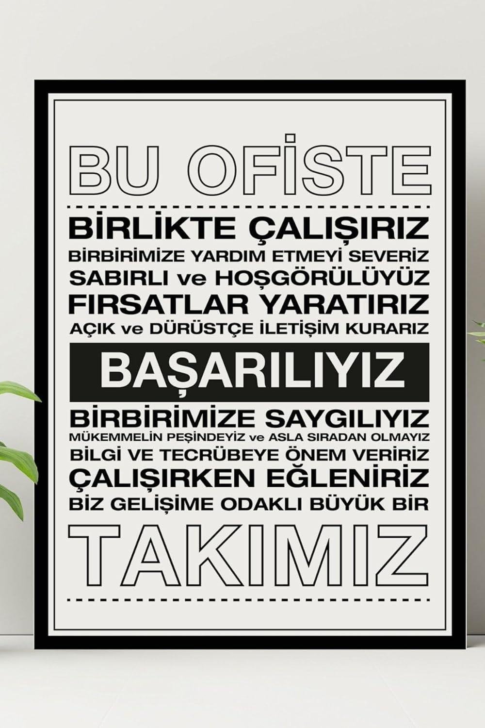 Ofise Motivasyon Panosu 30X40 Kurumsal Hediyelik Kanvas Tablo - Dekoratif Kanvas Tablo