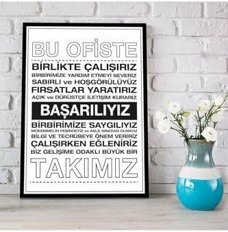 Ofise Motivasyon Panosu 30X40 Kurumsal Hediyelik Kanvas Tablo - Dekoratif Kanvas Tablo