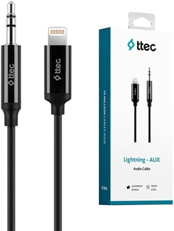 Orijinal  Aux to Lightning iPhone Ses Kablosu 100 cm, 1 metre Siyah 2 Yıl Garantili Yüksek Kalite - 2DK42S