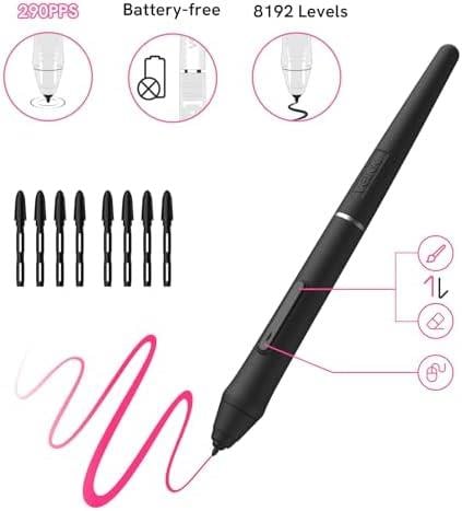 OSU Tablet Grafik Tablet VK430 4x3 inç, Pilsiz Stylus 290RPS Raporlama Hızı, 8192 Baskı Hassasiyeti ve 4 Kullanılabilir Tuş, Windows/Android/Mac/Chrome OS ile Uyumlu