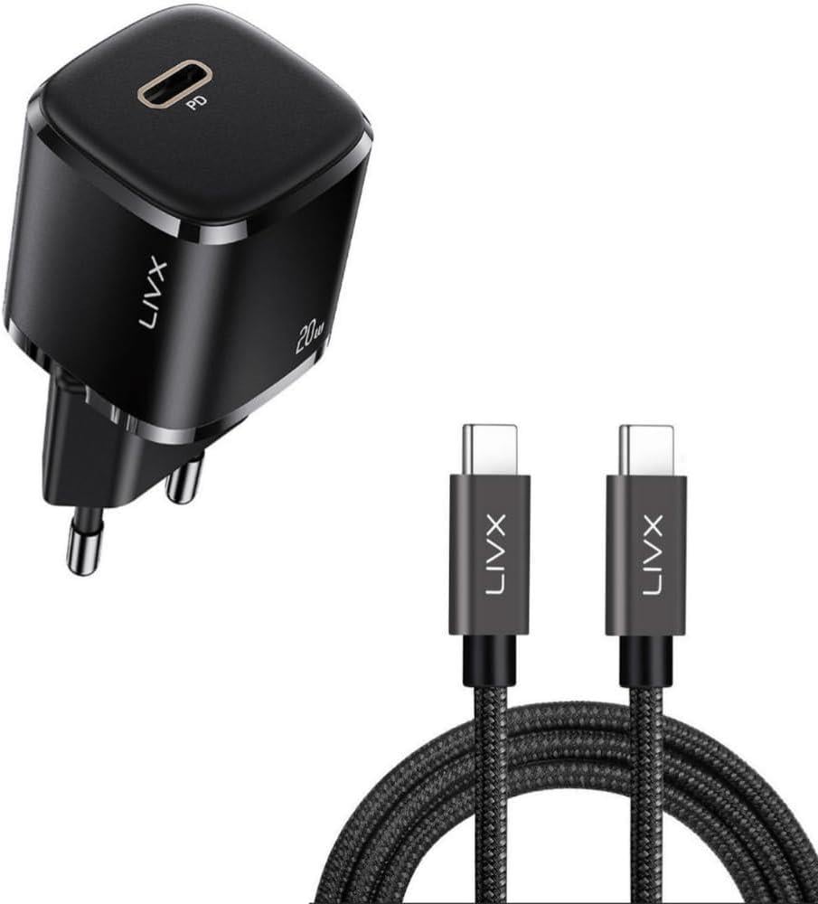 Rapid 20W USB-C Mini PD Hızlı Şarj Cihazı Güç Adaptörü ve 50 cm Hızlı Şarj Ve Data Kablosu L23 - TCT-50