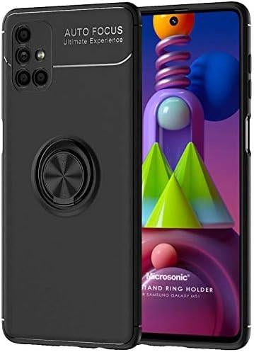 Samsung Galaxy M51 için Kılıf Kickstand Ring Holder Siyah [Galaxy M51 ile Uyumlu Kılıf - Siyah]
