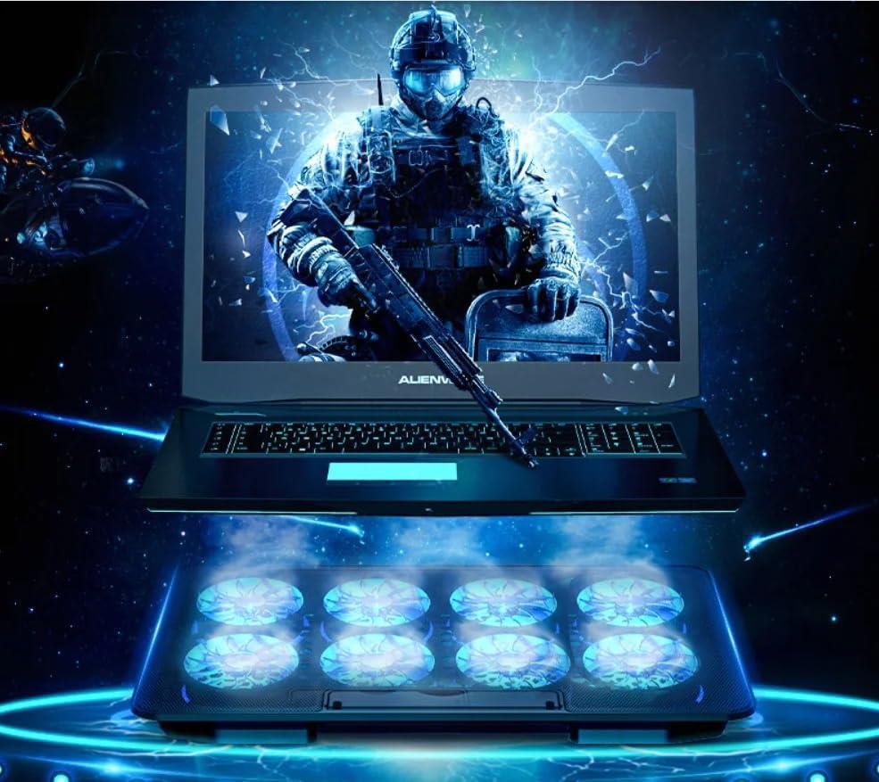 Şok Soğutma Profesyonel Dizüstü Bilgisayar Notebook Soğutucu Laptop Stand Işıklı Oyuncu Laptoplarına Özel 8 Büyük Fanı İle Hızlı Soğutma 2 USB Giriş A8